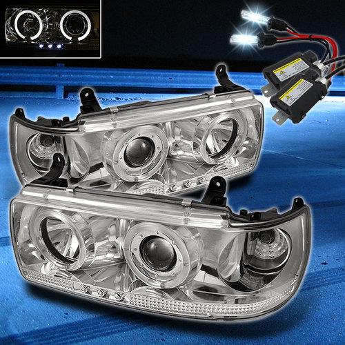 8000k slim xenon hid kit+91-97 land cruiser halo led projector headlights set