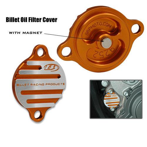 07-11 ktm oil filter cover w-magnet - orange anodize