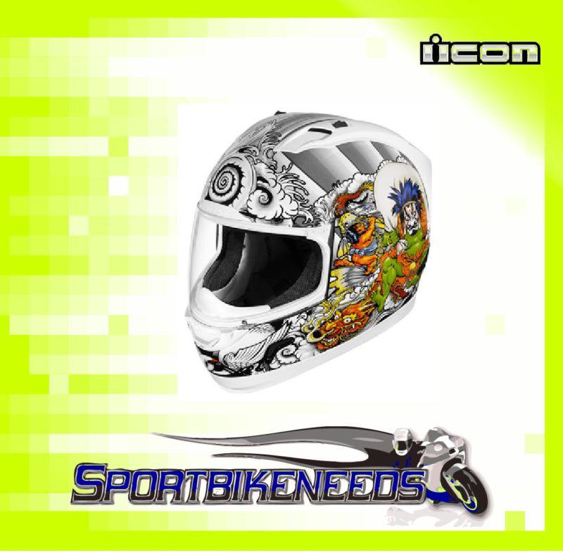 Icon alliance shakki helmet white green size x-small xs