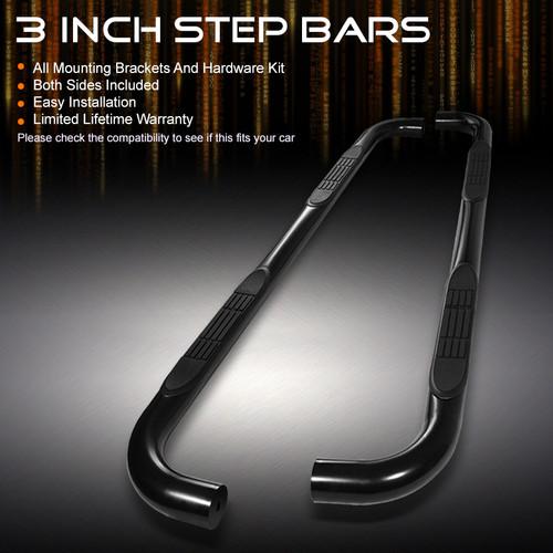 09-13 ford f150 super cab 3" black powder coated side step nerf bars pair set