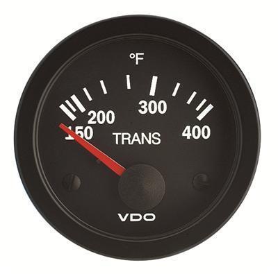 Vdo vision electrical transmission temperature gauge 2 1/16" dia black face