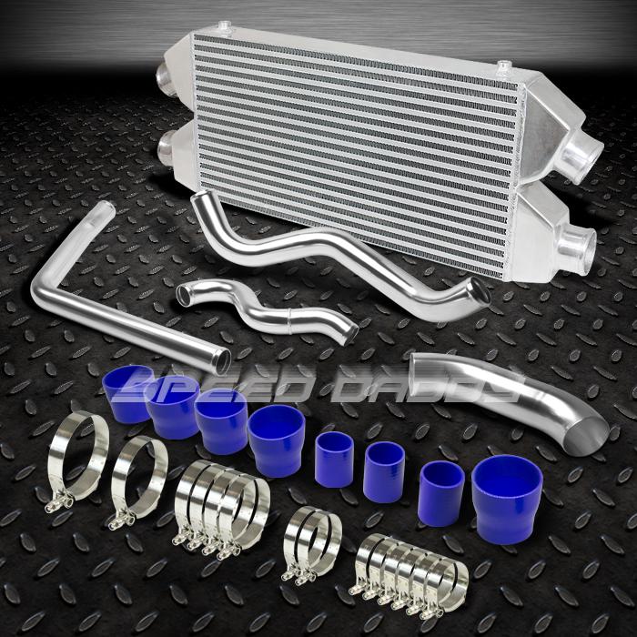 Aluminum bar&plate twin turbo intercooler+bolt-on piping 87-93 ford mustang v8