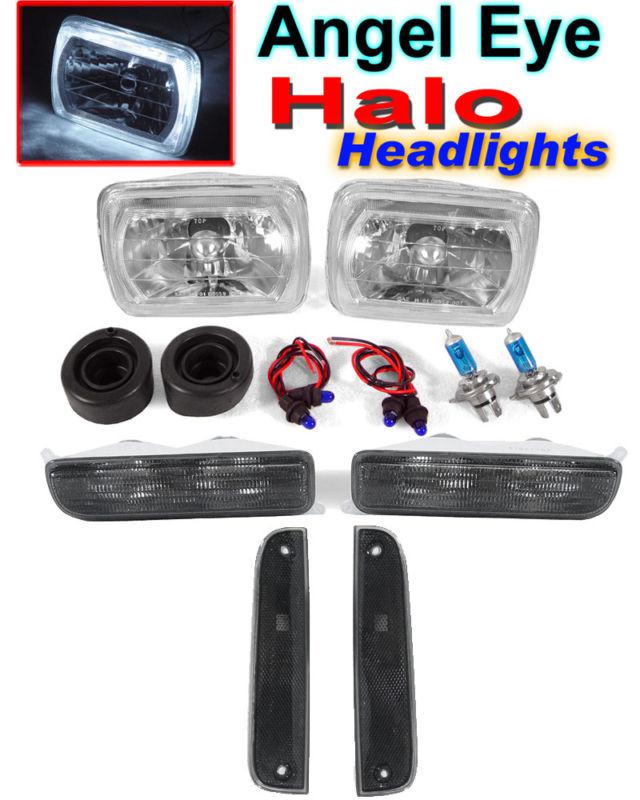1997 98 1999 00 2001 jeep cherokee xj halo headlights+smoke corner+bumper lights