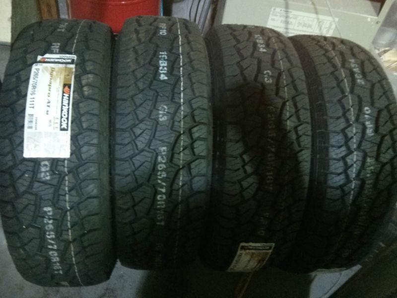 4 new hankook truck tires 265 70 r16 111t dynapro at-m 