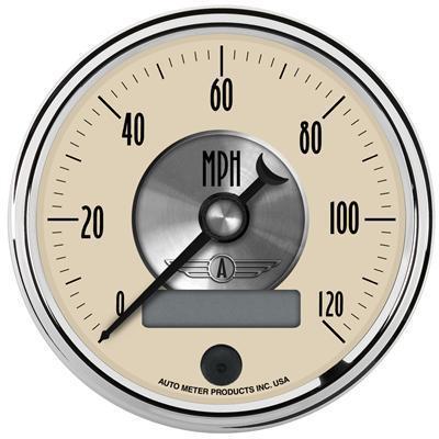 Autometer prestige analog speedometer 0-120 mph 3 3/8" dia electrical 2087