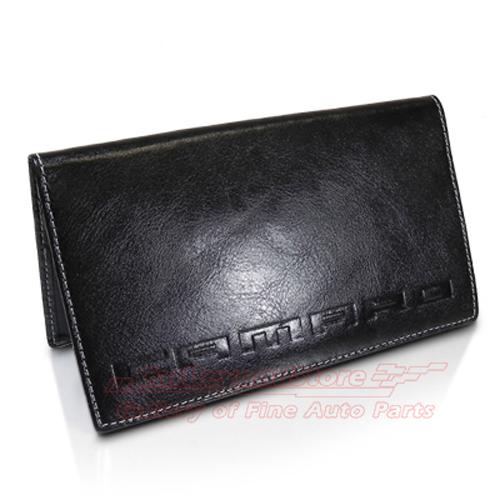 Chevrolet 2010 up camaro black leather checkbook cover, licensed + free gift