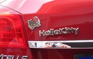 New hello kitty 3d decal car sticker 3m metal with letter