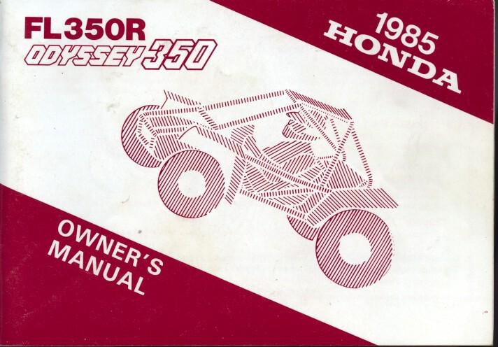 1985 honda fl350r odyssey 350 owner's manual