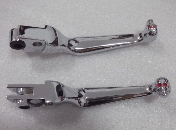 Chrome clutch brake skull levers for harley davidson fxdb street bob softail