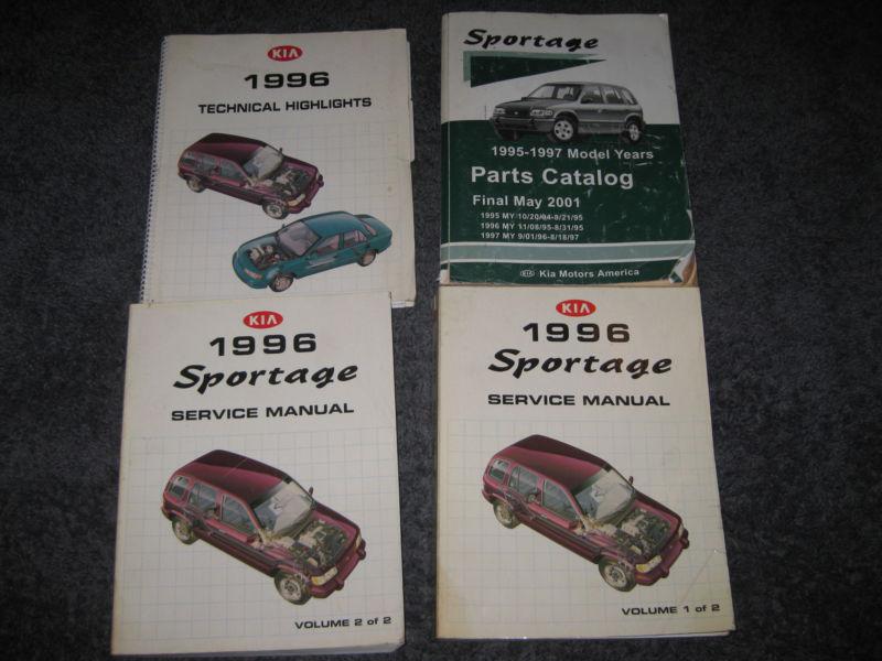 1996 kia sportage factory repair service  manual set  plus parts manual