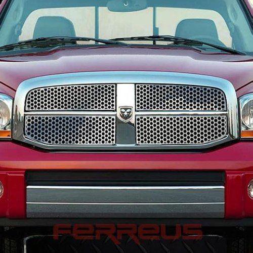 Dodge ram 06-08 circle punch polished stainless truck grill insert add-on trim