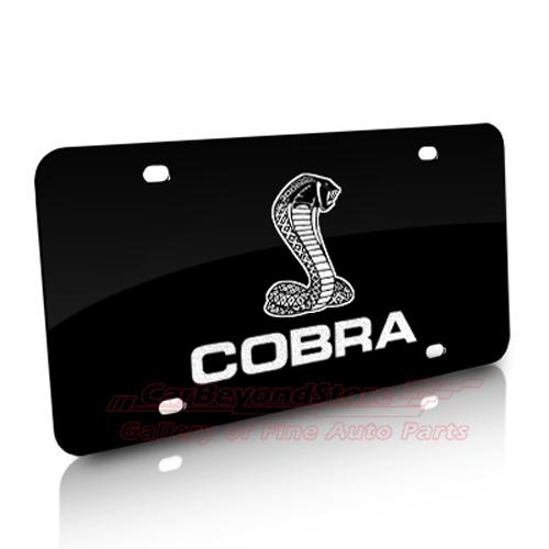 Ford mustang shelby cobra black stainless steel auto license plate, + free gift