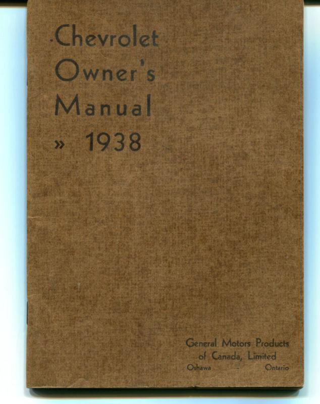 1938 chevrolet owner's manual