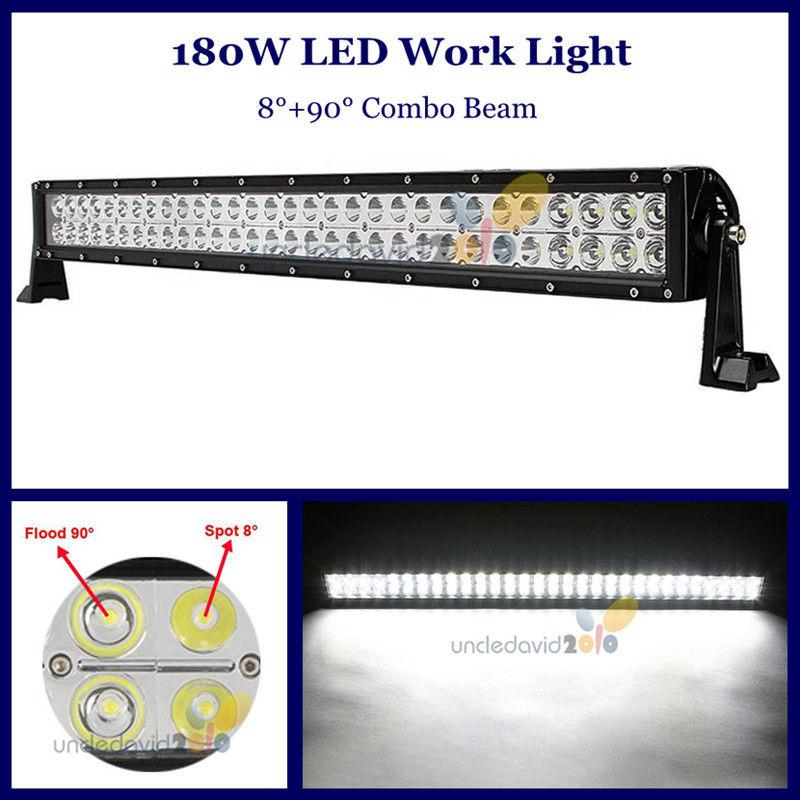 180w 60 led work light bar combo beam driving lamp offroad atv jeep truck 4wd