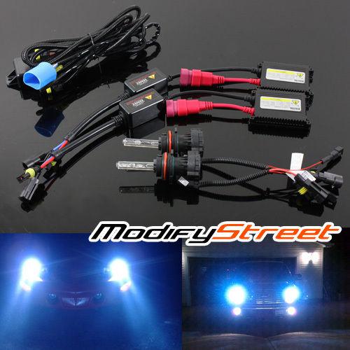 9007/hb5 10000k plasma blue bi-xenon hi-low ac slim ballast hid headlights kit