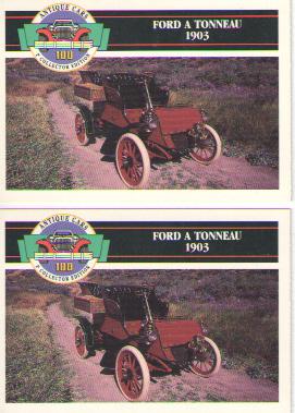 1903 ford baseball card sized cards - lot of 2 - must see !!