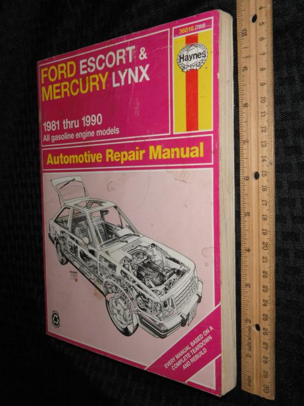 Haynes ford escort & mercury lynx 1981-90 auto repair manual #36016