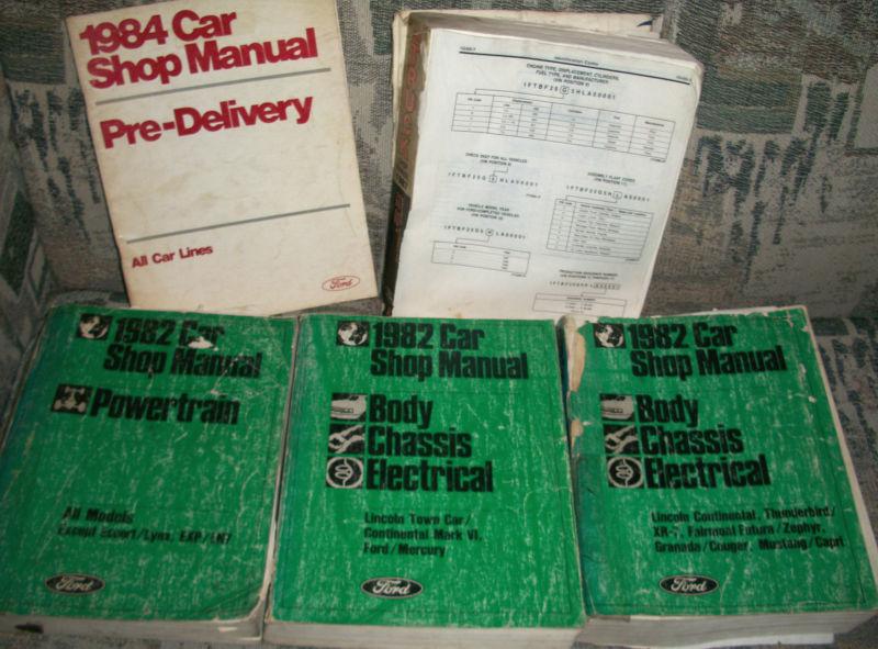 Ford shop manual lot 1982 b, c, e, & power train 84 pre-delivery, 87 light truck