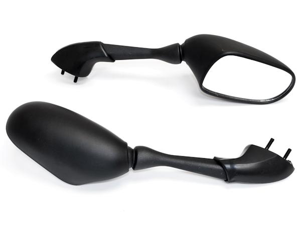 Black replacement motorcycle mirrors left & right for 2003 yamaha fz1 / fzs1000