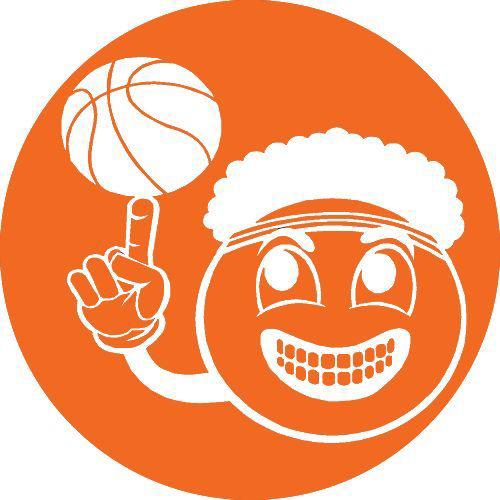 Emoticon basketball vinyl decal for auto or home