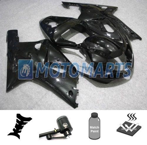 Bundle inj fairing w/ brake fluid reservoir for suzuki gsx r 1000 k1 01 02 lblk