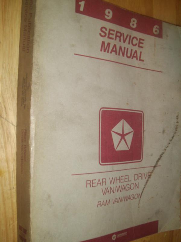 1986 dodge van / shop manual / shop book / original