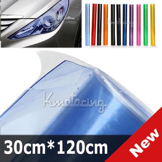 Light blue car 3 layers smoke tint vinyl head fog tail light film sheet sticker