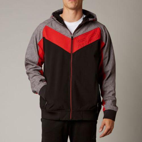 Fox racing bionic activate mens zip up hoody heather gray/red