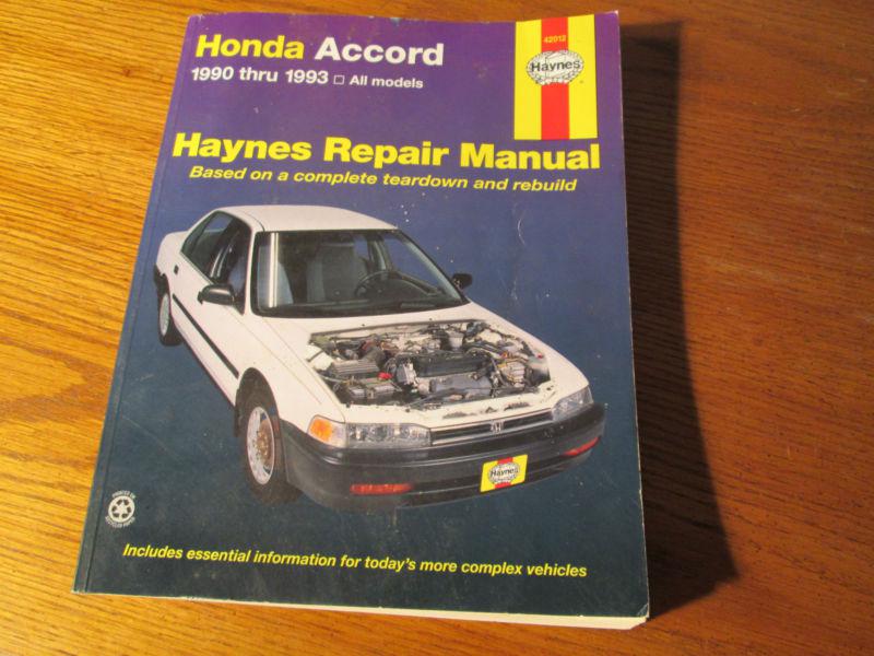 Honda accord 1990 thru 1993: all models (haynes repair manual) 42012