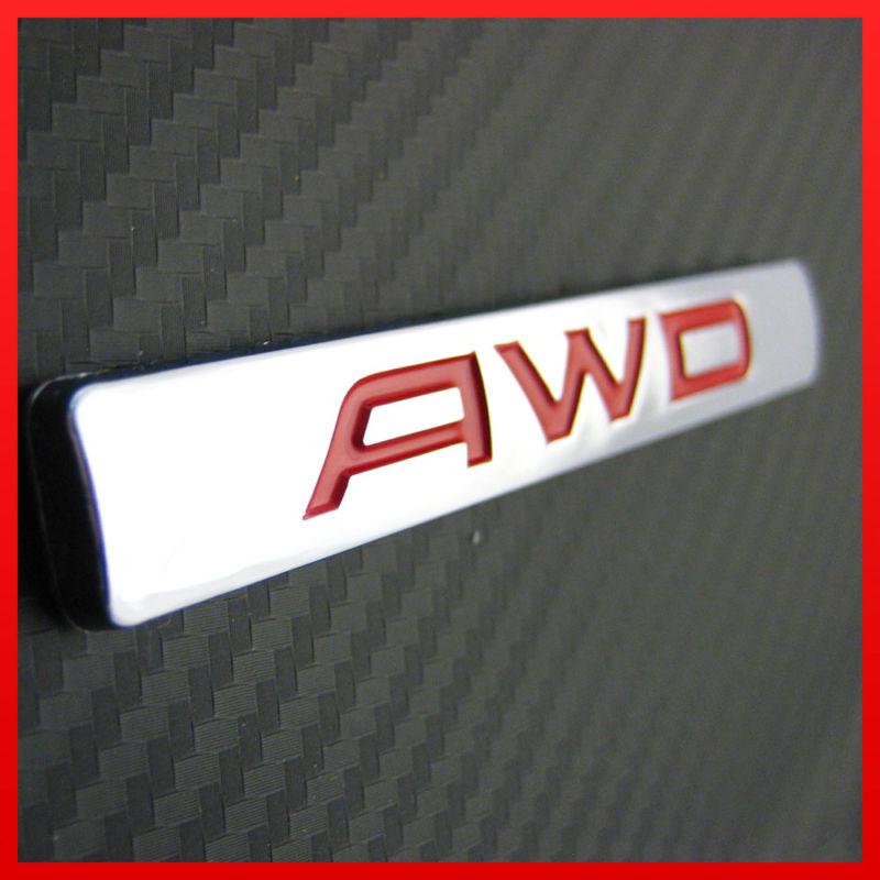 Red small awd trunk badge fender decal door logo all wheel drive 4wd audi