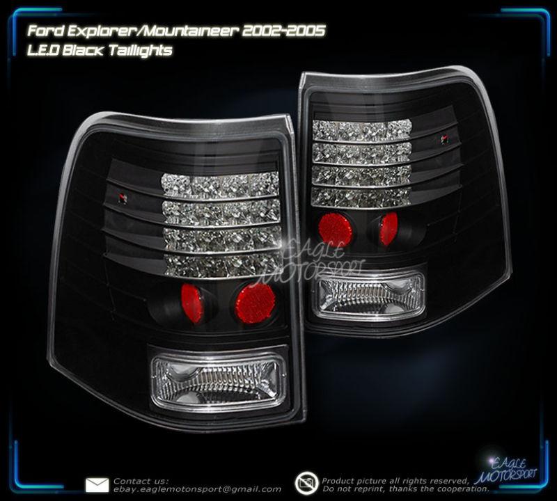 2002-2005 ford explorer led black blk tail lights left right rear lamps assembly