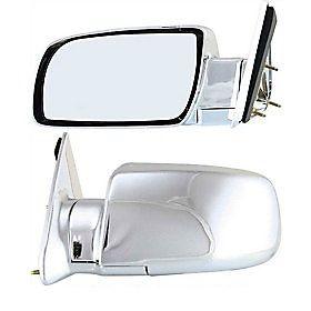 Chrome manual side view door mirror assembly pair set driver+passenger