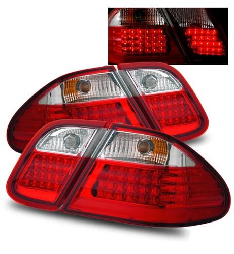 98-02 mercedes clk320/clk430/clk55 euro red clear led tail lights replacement