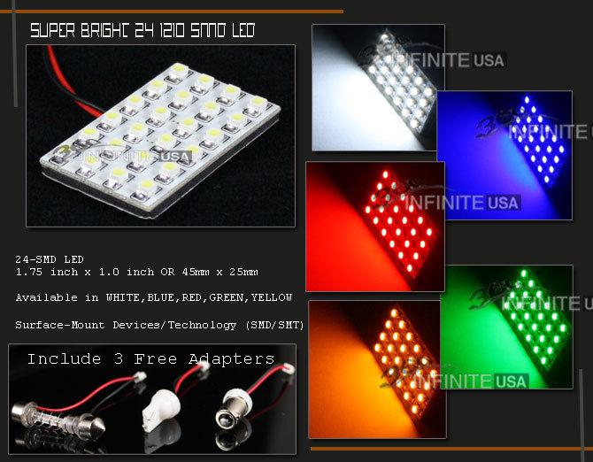 24-led super bright led car dome light bulbs festoon