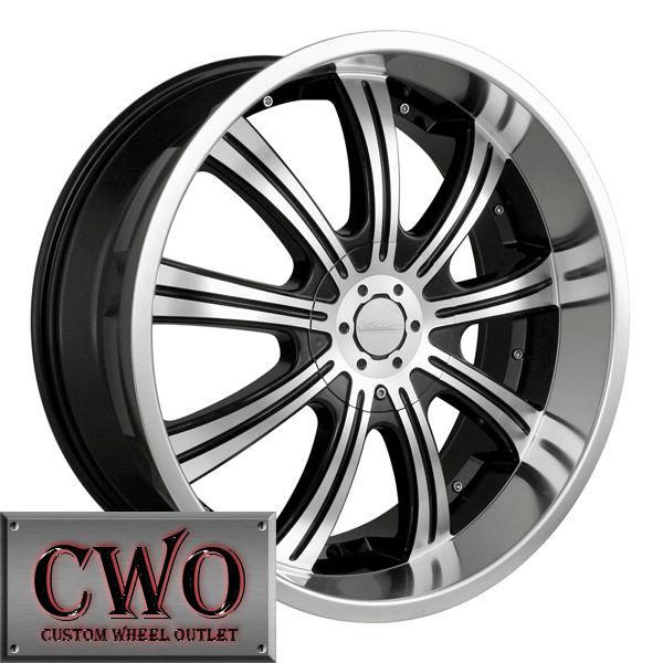 20 black veloche vapor wheels rims 6x139.7 6 lug chevy tundra titan tahoe yukon