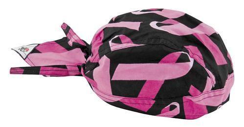 Zan headgear breast cancer awareness flydanna bandana ribbon/black