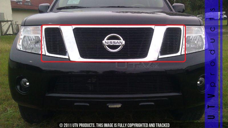 2008 - 2012 nissan pathfinder 3pc upper black billet grille kit