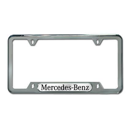 New genuine mercedes benz license plate frame stainless steel black pearl 