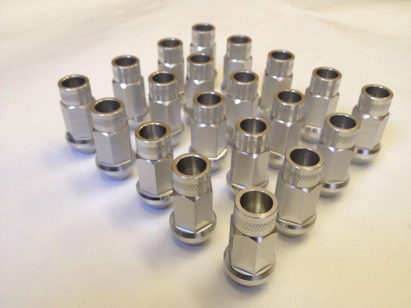 Forged lightweight silver lug nuts 12x1.5 acura honda toyota scion lexus mazda