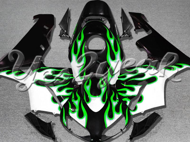 Injection molded fit 2003 2004 cbr600rr 03 04 flames green fairing zn228