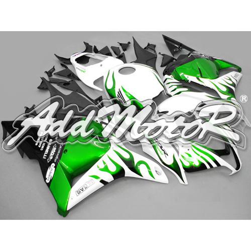 Ion molded fit cbr600rr 2009 2010 2011 2012 green flames fairing 69n37