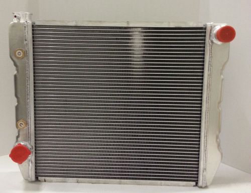 New universal aluminum 2 row performance radiator 24x19 lh fill w/trans cooler