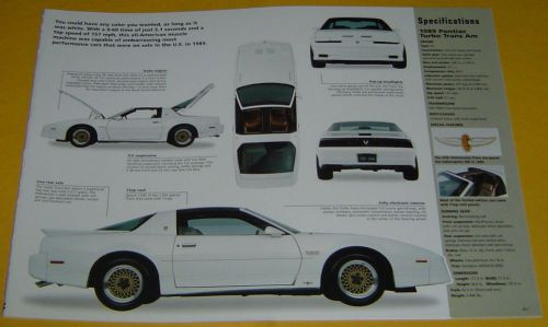 1989 pontiac firebird 20th anniversary turbo trans am v6 231 ci info/specs/photo