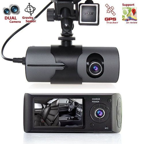 2.7&#034;1080p car dvr camera video recorder dash cam g-sensor gps dual len camera