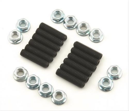 Mr. gasket header fasteners studs hex head steel black oxide chevy chrysler