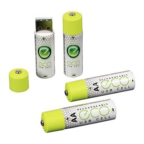 Pilot automotive ca-9910pk4 usb aa rechargeable battery, 4 pack (usbcell eco)