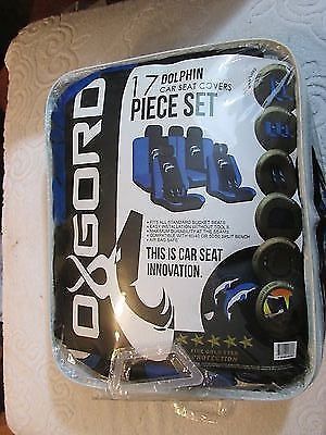 New oxgord 17 piece dolphin blue and black car seat covers