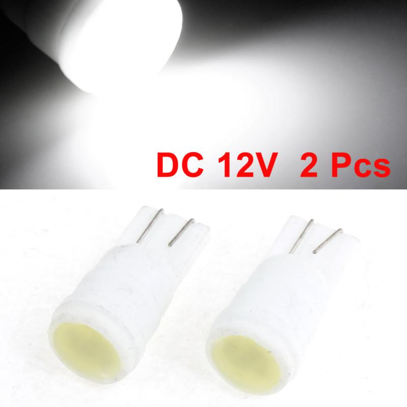 2 x t10 2821 dc 12v white led bulb instrument board lamp light for auto