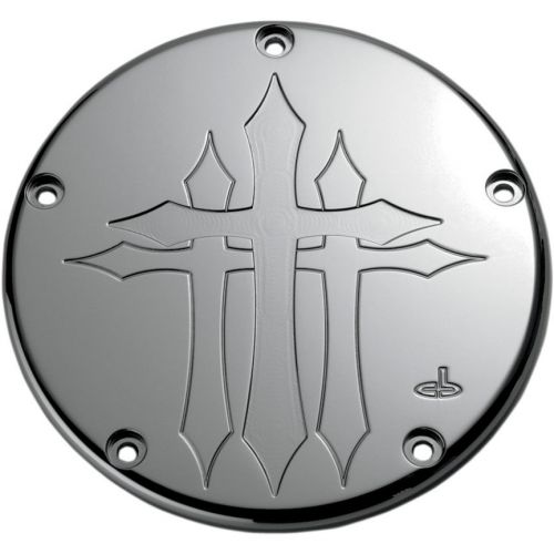 Carl brouhard chrome cross series derby cover for 1999-2014 harley big twin