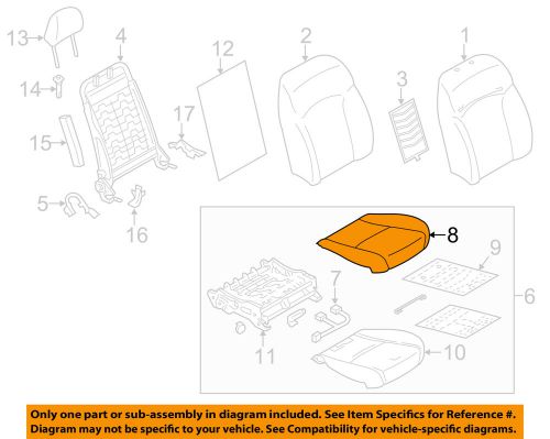 Subaru oem 2015 impreza front seat-seat cover right 64140fj404wj